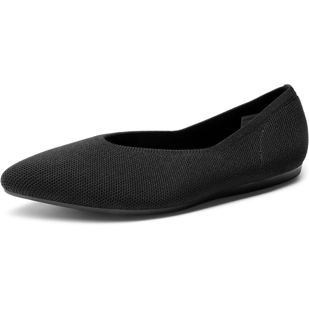 Women's Black Comfortable Dressy Knit Ballet Flats with Arch Support Shoes